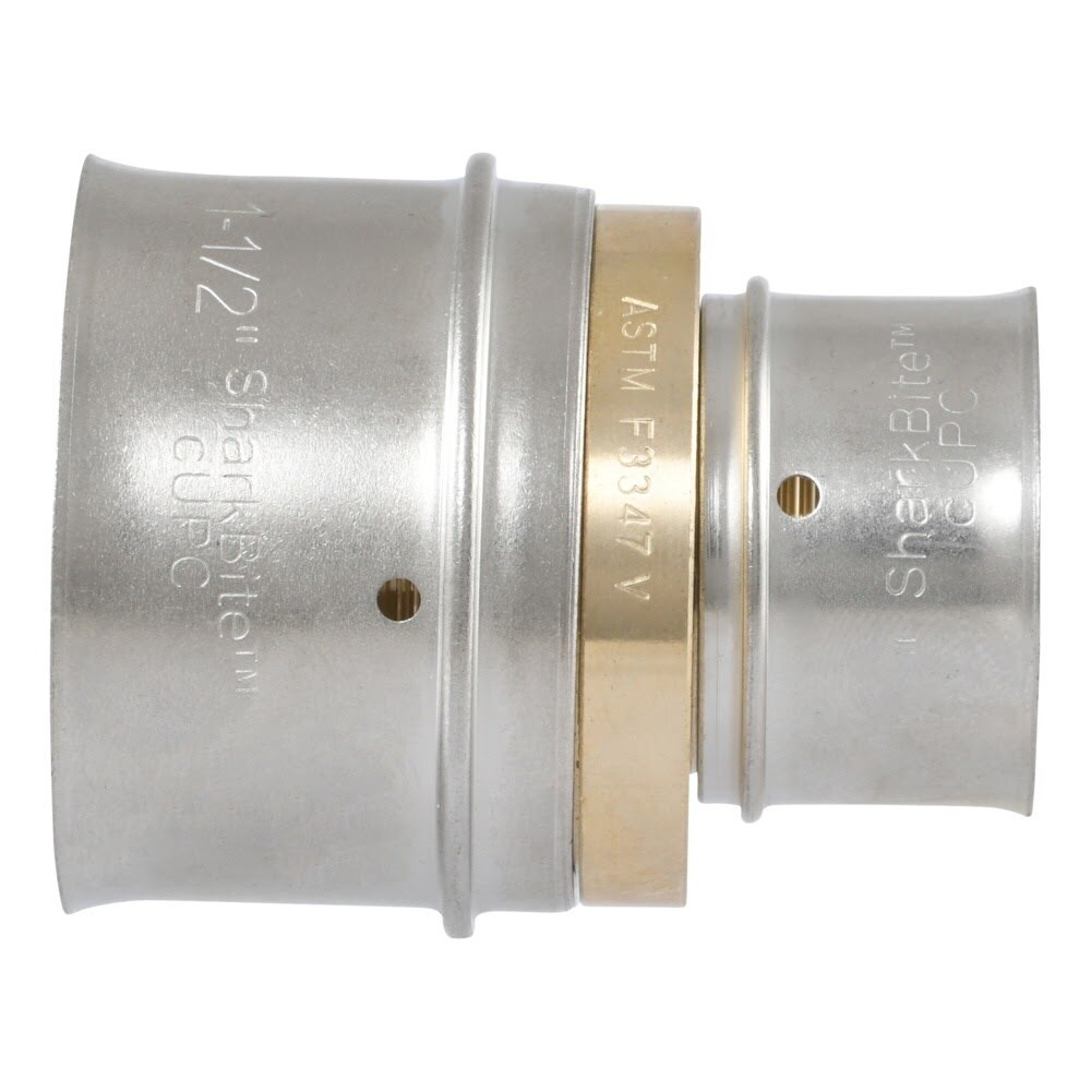 SharkBite UCP014128 Brass PEX Press Reducing Coupling 1-1/2 in. x 1 in. DZR Brass Fitting - 3