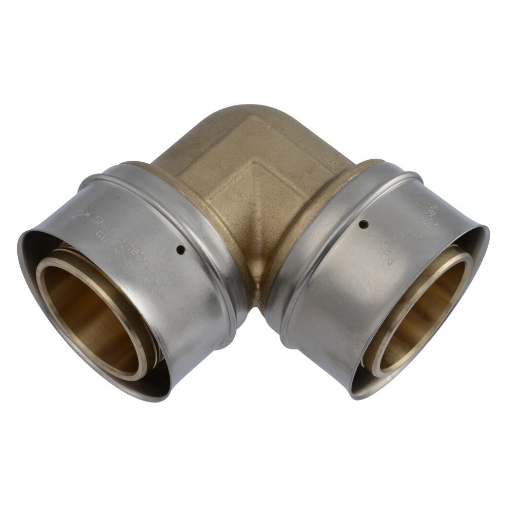 SharkBite UCP0254 2 in. x 2 in. Brass PEX Press Elbow for PEX Pipe
