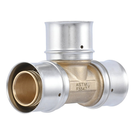 SharkBite UCP0835 1-1/4 in. x 1-1/4 in. x 1-1/4 in. Brass PEX Press Tee for PEX Pipe