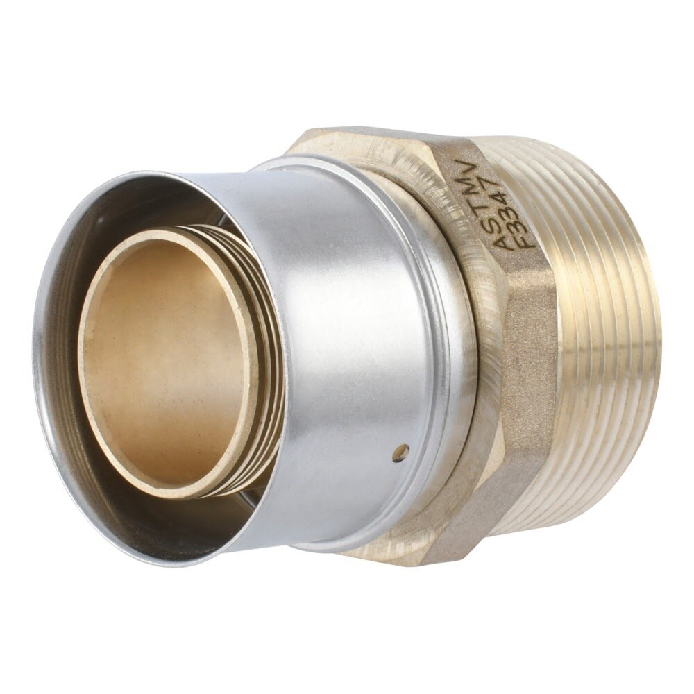 SharkBite UCP114140M 1-1/2 in. x 1-1/2 in. Brass PEX Press Male Adapter with MNPT Connection
