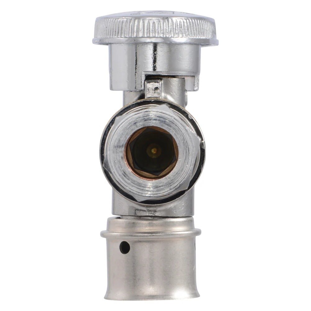 SharkBite UCP23058 1/2 in. Press x 3/8 in. OD Compression Brass Quarter Turn Angle Stop Valve - 4