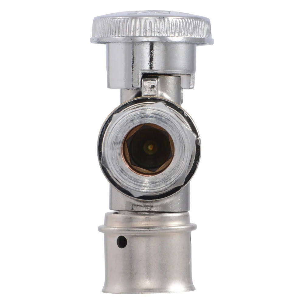 SharkBite UCP23058 1/2 in. Press x 3/8 in. OD Compression Brass Quarter Turn Angle Stop Valve - 4