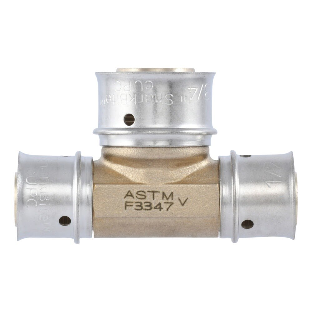 SharkBite UCP408 Brass PEX Press Reducing Tee 1/2 in x 1/2 in x 3/4 in - 3