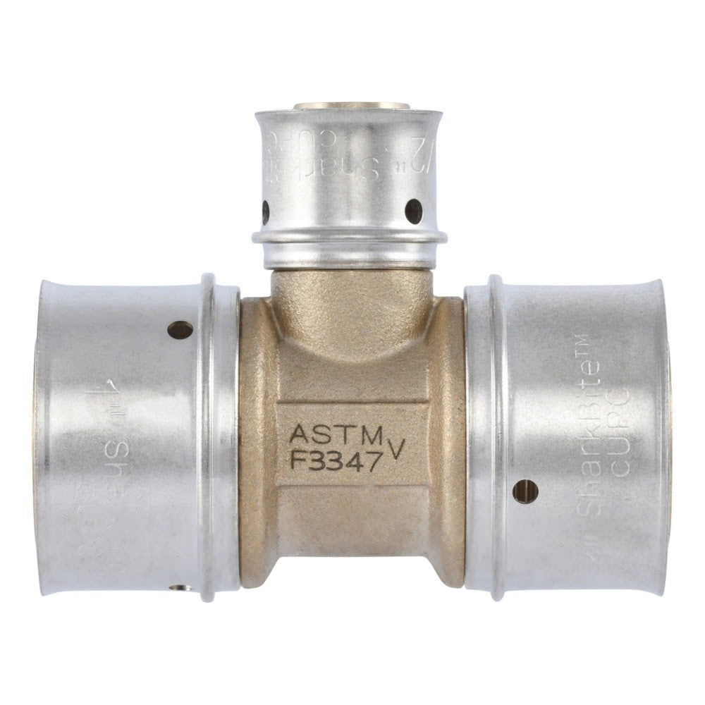 SharkBite UCP415 1 in x 1 in x 1/2 in Brass PEX Press Reducing Tee - 3