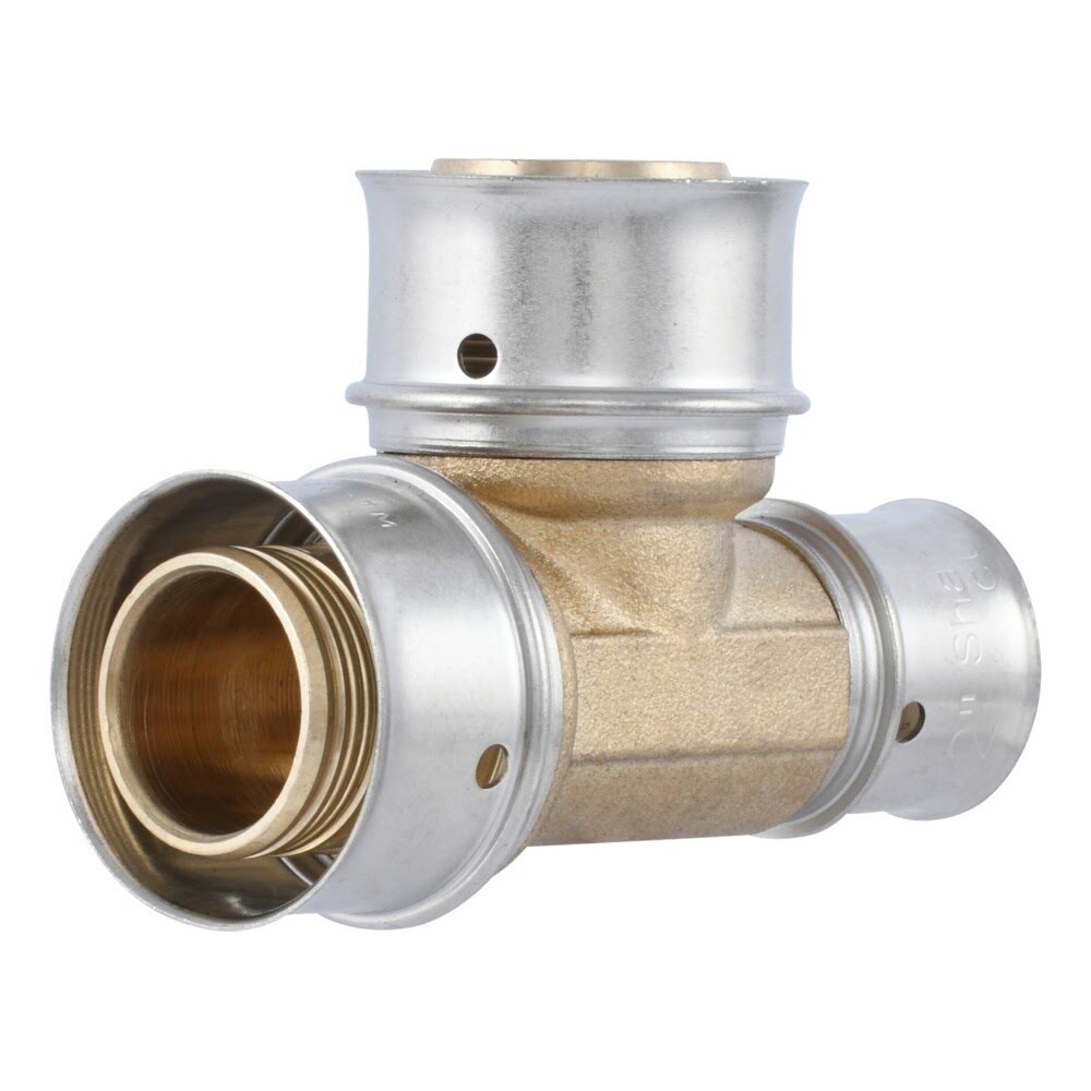 SharkBite UCP444 Brass PEX Press Reducing Tee 3/4 in x 1/2 in x 3/4 in