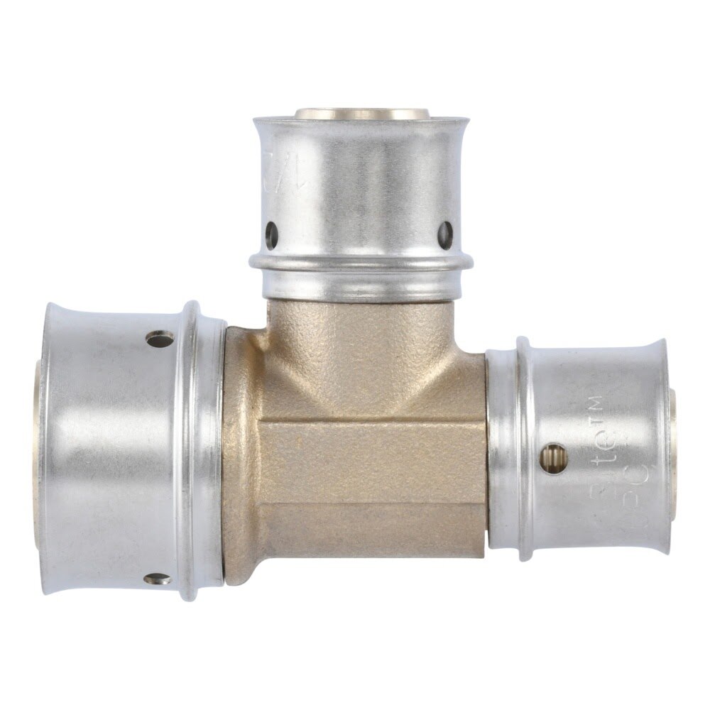 SharkBite UCP454 PEX Press Brass Reducing Tee 3/4 in x 1/2 in x 1/2 in - 3
