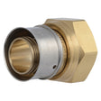 SharkBite UCP594 1 in x 1 in NPSM Brass PEX Press Swivel Adapter with Stainless Steel Sleeve