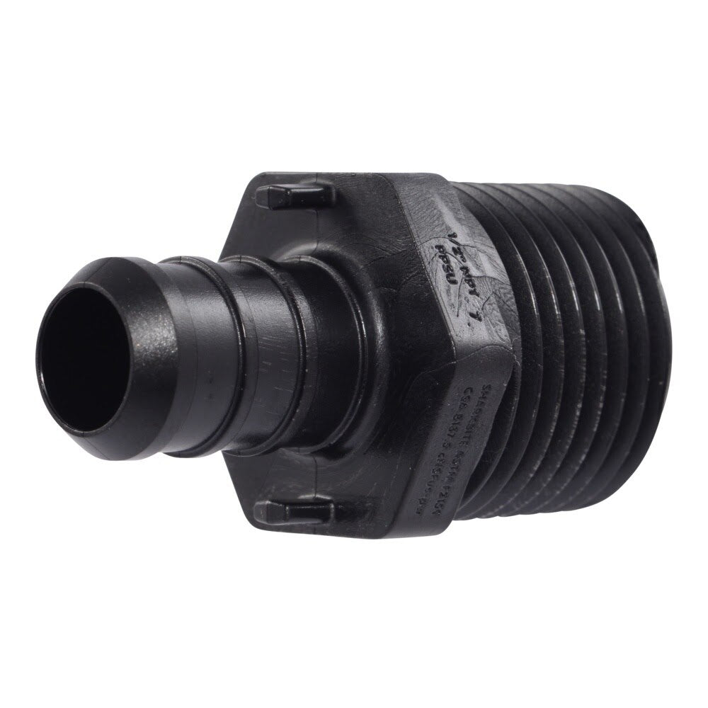 SharkBite UP120 1/2 in. x 1/2 in. Poly Barb Adapter Male NPT Connector for PEX Pipe