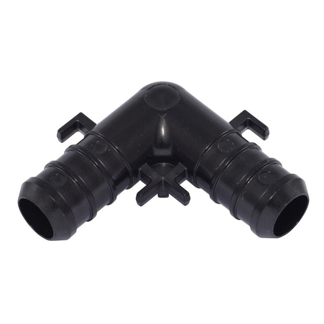 SharkBite UP248 1/2 in x 1/2 in Poly Barb 90 Degree PEX Crimp Elbow Fitting