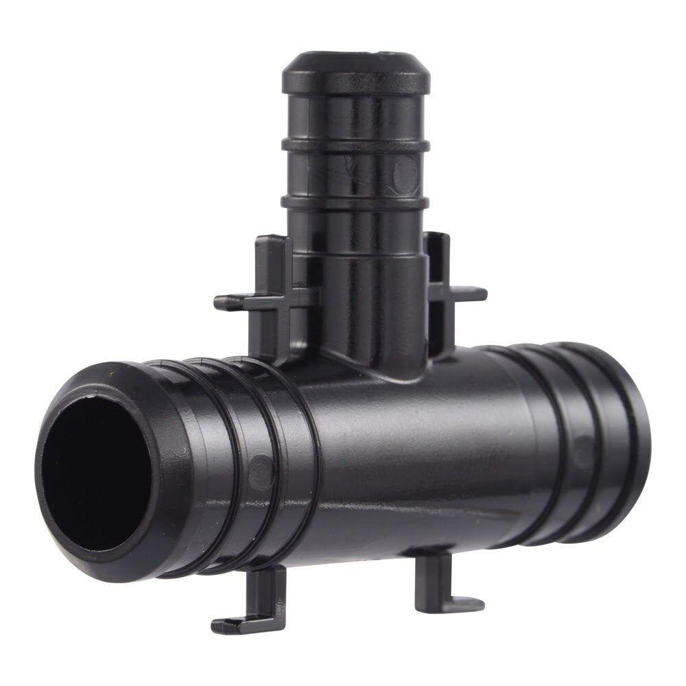 SharkBite UP412 3/4 in x 3/4 in x 1/2 in Poly Barb Reducing Tee for PEX and PE-RT Pipe