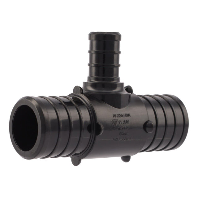 SharkBite UP415 1 in. x 1 in. x 1/2 in. Poly Barb Reducing Tee for PEX and PE-RT Pipe