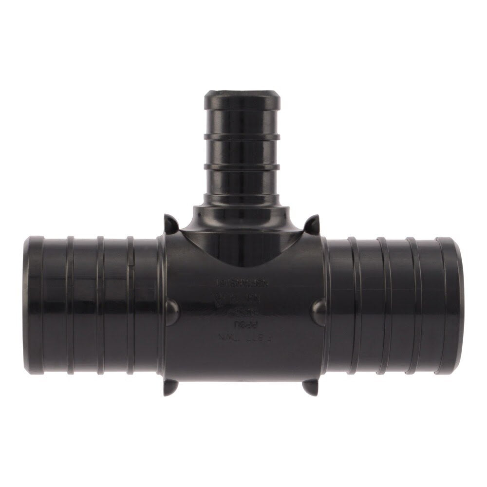 SharkBite UP415 1 in. x 1 in. x 1/2 in. Poly Barb Reducing Tee for PEX and PE-RT Pipe - 2