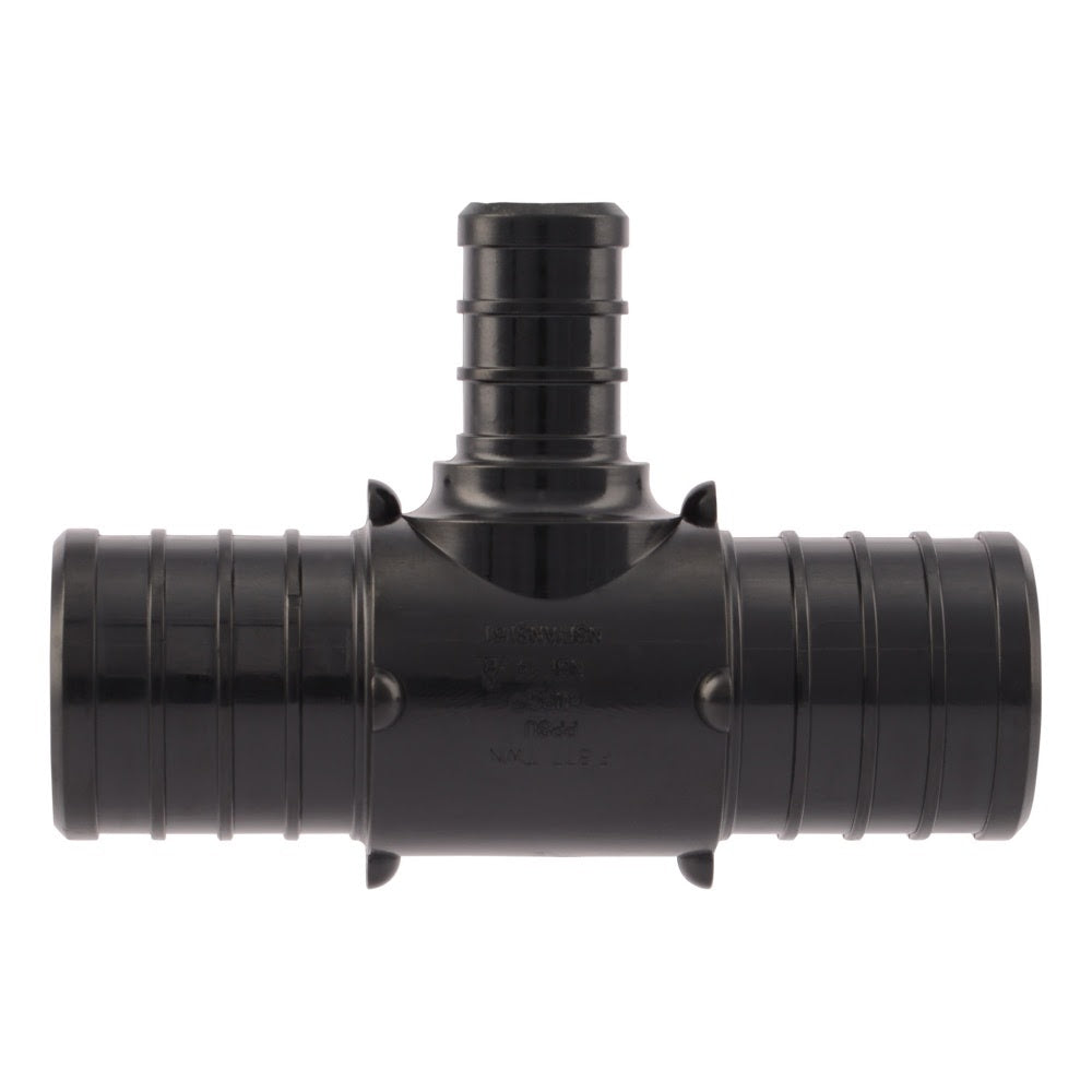SharkBite UP415 1 in. x 1 in. x 1/2 in. Poly Barb Reducing Tee for PEX and PE-RT Pipe - 2