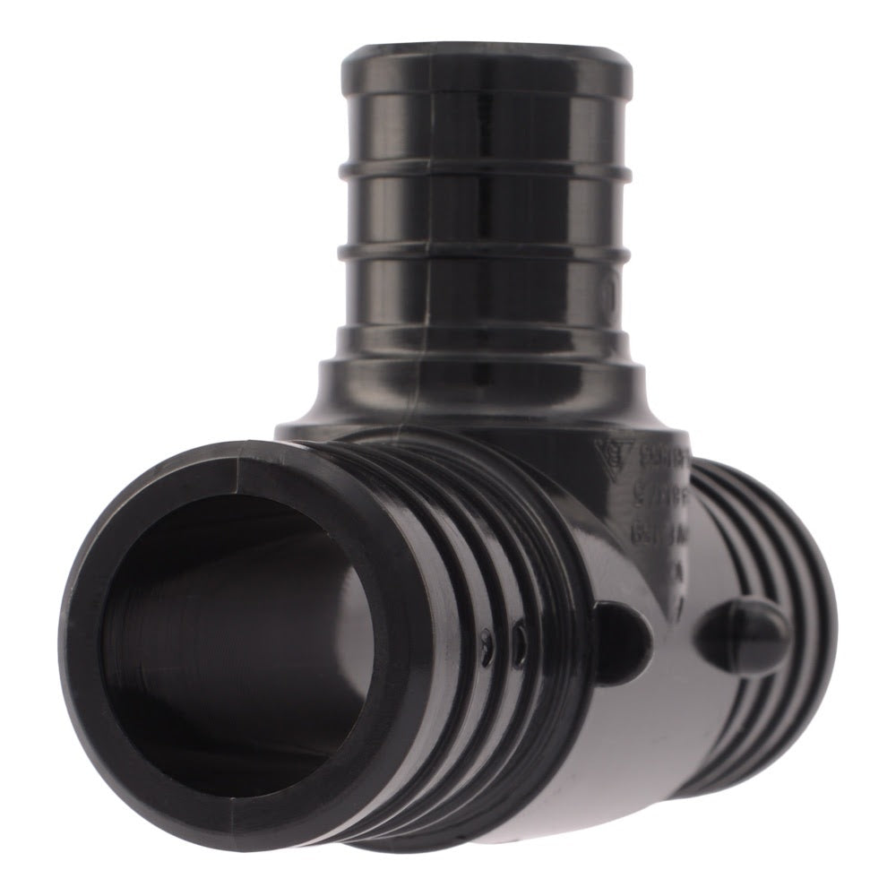 SharkBite UP416 1 in. x 1 in. x 3/4 in. Poly Barb Reducing Tee for PEX and PE-RT Pipe