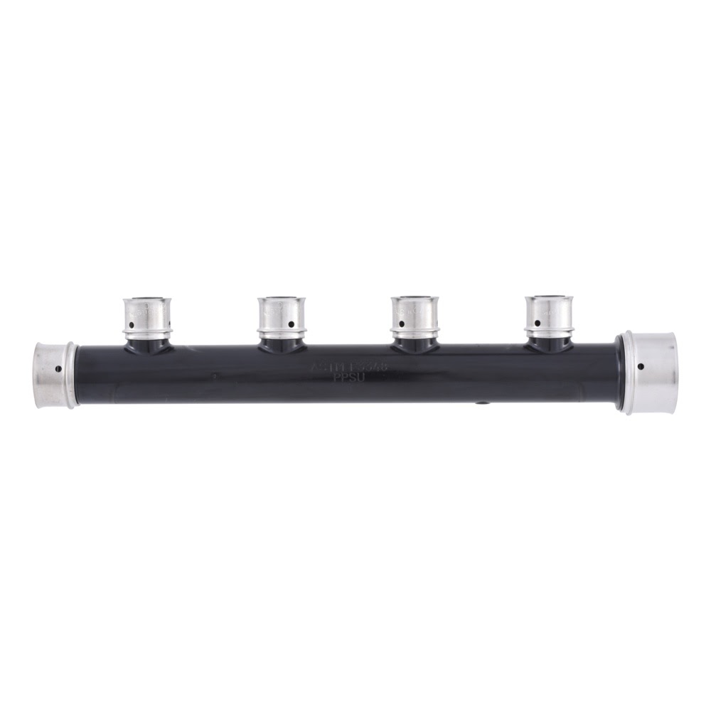 SharkBite UPP-4PO-107550 1 in. x 3/4 in. PEX Press Poly Multi Port Tee Open with 4 1/2 in. Outlets - 3