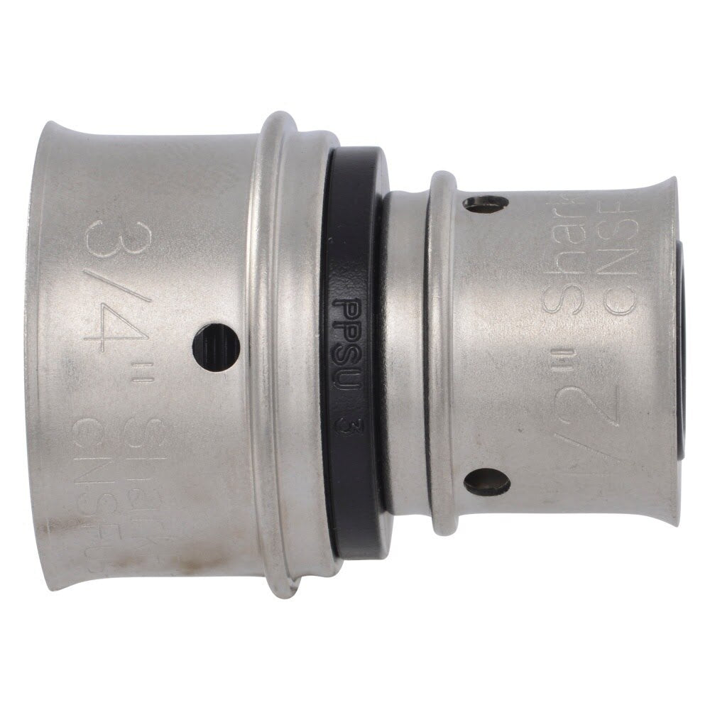 SharkBite UPP058 3/4 in. x 1/2 in. Poly PEX Press Reducing Coupling for PEX-a and PEX-b Pipe - 3