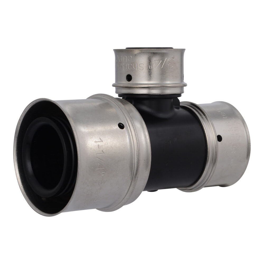SharkBite UPP08352822 Poly PEX Press Reducing Tee Fitting 1-1/4 in. x 1 in. x 3/4 in.