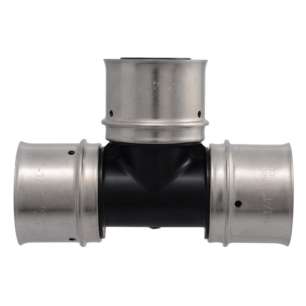 SharkBite UPP0835 1-1/4 in. x 1-1/4 in. x 1-1/4 in. Poly PEX Press Tee Fitting - 3