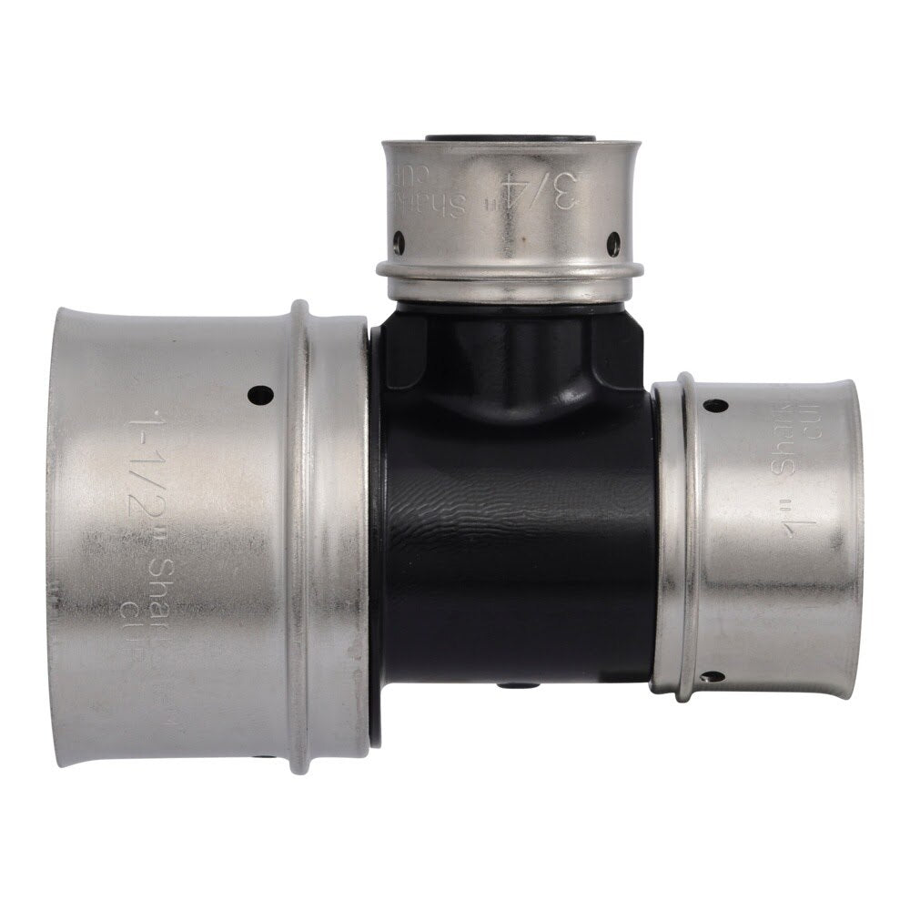 SharkBite UPP08412822 Poly PEX Press Reducing Tee 1-1/2 in x 1 in x 3/4 in - 3