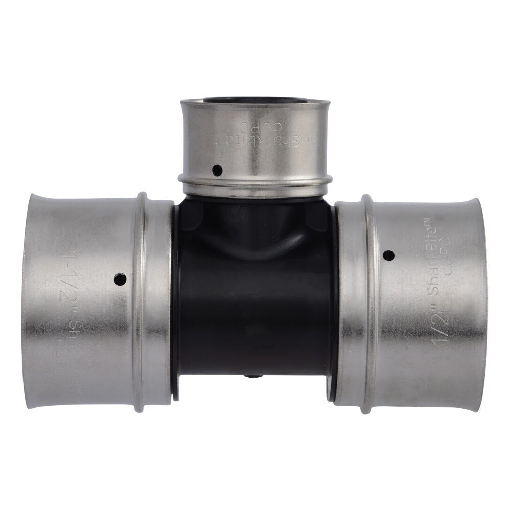 SharkBite UPP08414128 Poly PEX Press Reducing Tee 1-1/2 in x 1-1/2 in x 1 in - 3