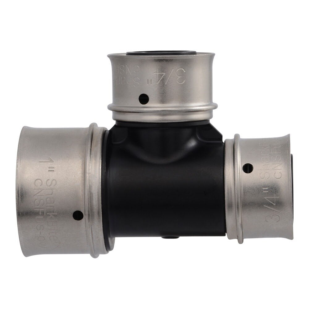 SharkBite UPP414 Poly PEX Press Reducing Tee 1 in x 3/4 in x 3/4 in - 3
