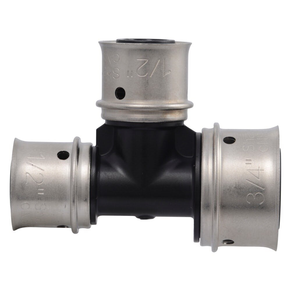 SharkBite UPP454 Poly PEX Press Reducing Tee 3/4 in. x 1/2 in. x 1/2 in. - 3