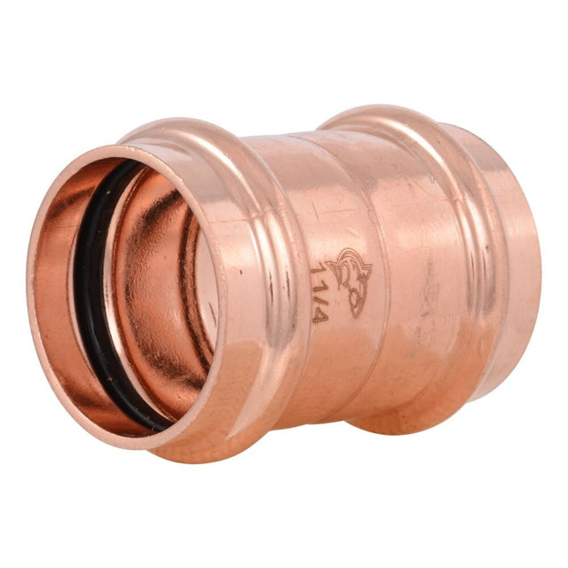 SharkBite UPR0135X4 1-1/4 in. Copper Press Coupling with Stop for Copper Pipe (4 Pack)