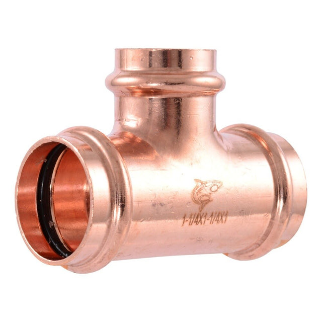 SharkBite UPR08353528X4 1-1/4 in. x 1-1/4 in. x 1 in. Copper Press Reducing Tee (4 Pack)