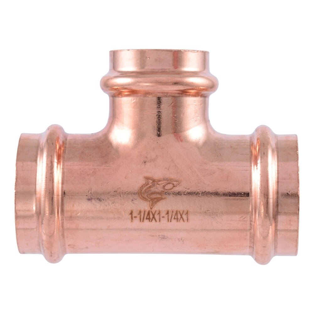 SharkBite UPR08353528X4 1-1/4 in. x 1-1/4 in. x 1 in. Copper Press Reducing Tee (4 Pack) - 3