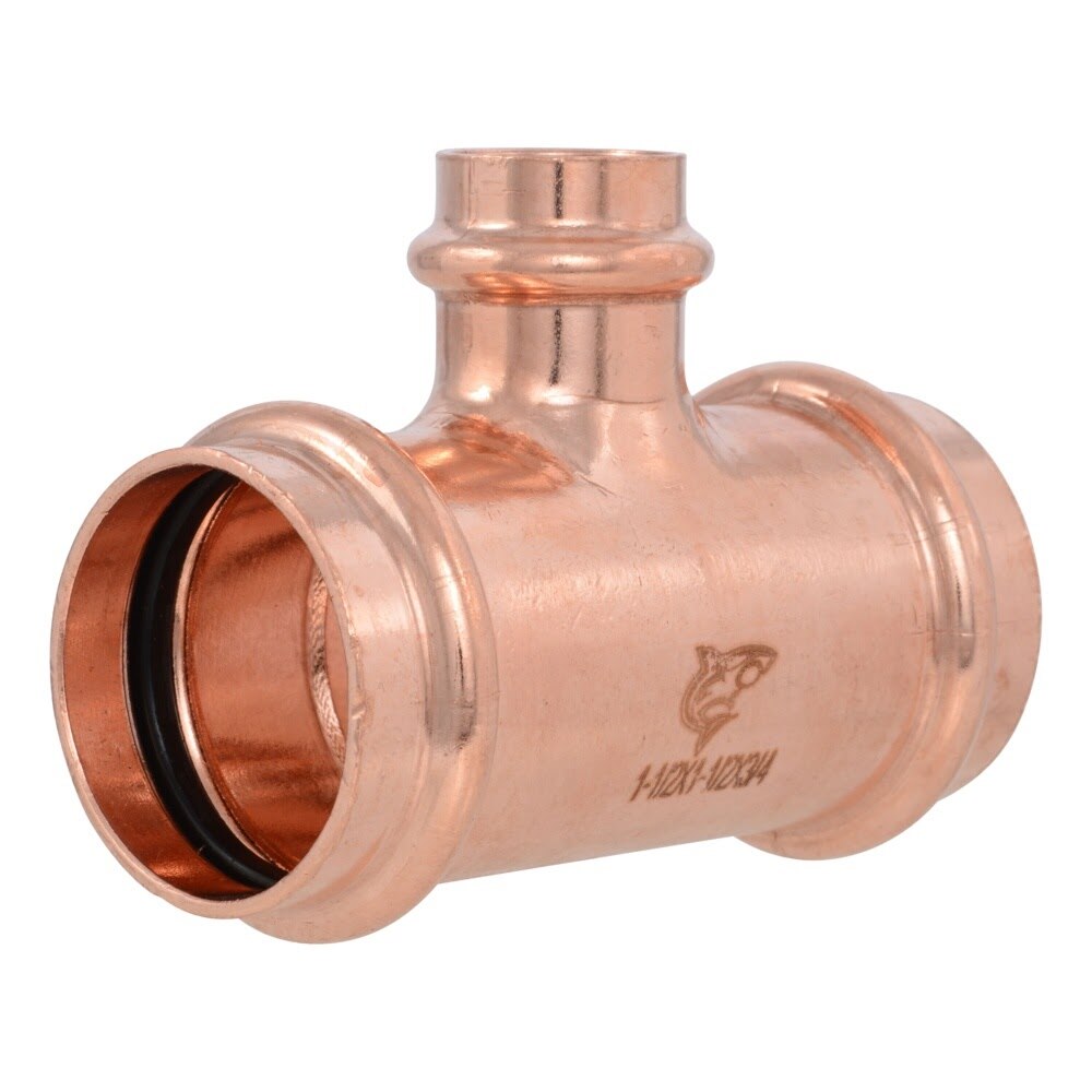 SharkBite UPR08414122X4 1-1/2 in. x 1-1/2 in. x 3/4 in. Copper Press Reducing Tee (4 Pack)