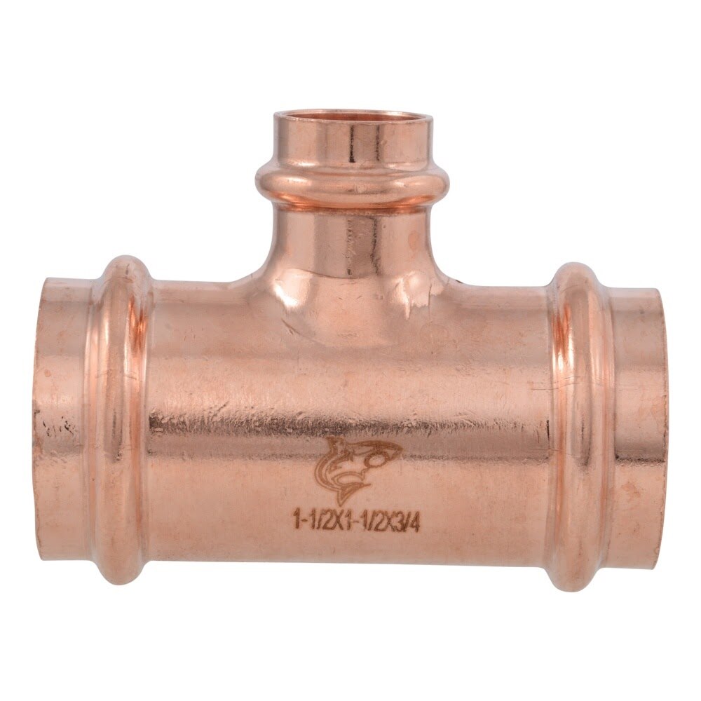 SharkBite UPR08414122X4 1-1/2 in. x 1-1/2 in. x 3/4 in. Copper Press Reducing Tee (4 Pack) - 3