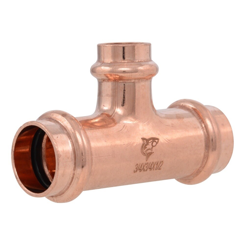 SharkBite UPR412X5 3/4 in. x 3/4 in. x 1/2 in. Copper Press Reducing Tee (5 Pack)