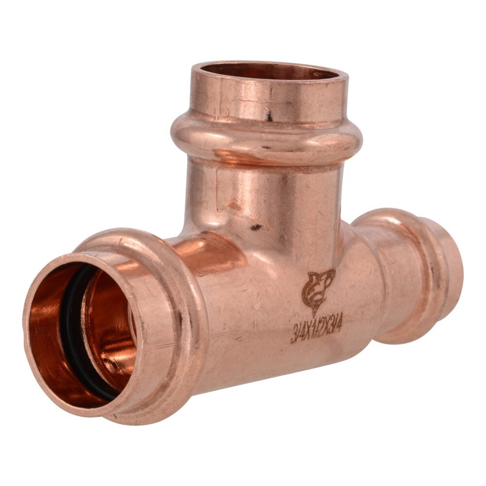 SharkBite UPR444X5 3/4 in x 1/2 in x 3/4 in Copper Press Reducing Tee (5 Pack)