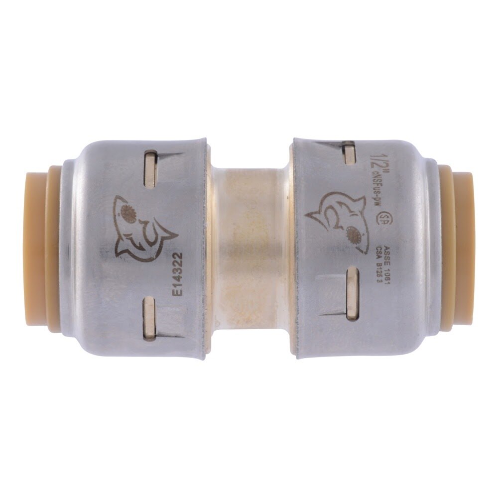 SharkBite UR008A 1/2 in. x 1/2 in. Max Brass Push to Connect Coupling Fitting - 2