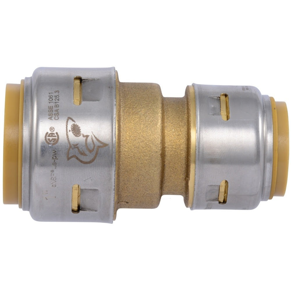 SharkBite UR060A 1 in. x 3/4 in. Push-to-Connect Brass Reducing Coupling Fitting - 2