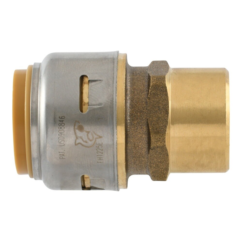 SharkBite UR092A 3/4 in. x 1/2 in. Max Push to Connect Female Pipe Thread Brass Bullnose Adapter - 2