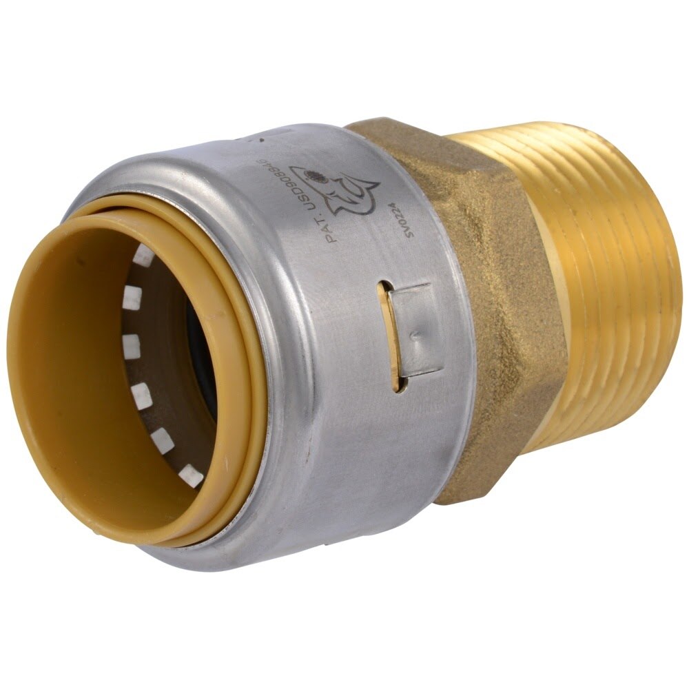 SharkBite UR140A 1 in. x 1 in. Max Push-to-Connect x MNPT Brass Adapter Fitting