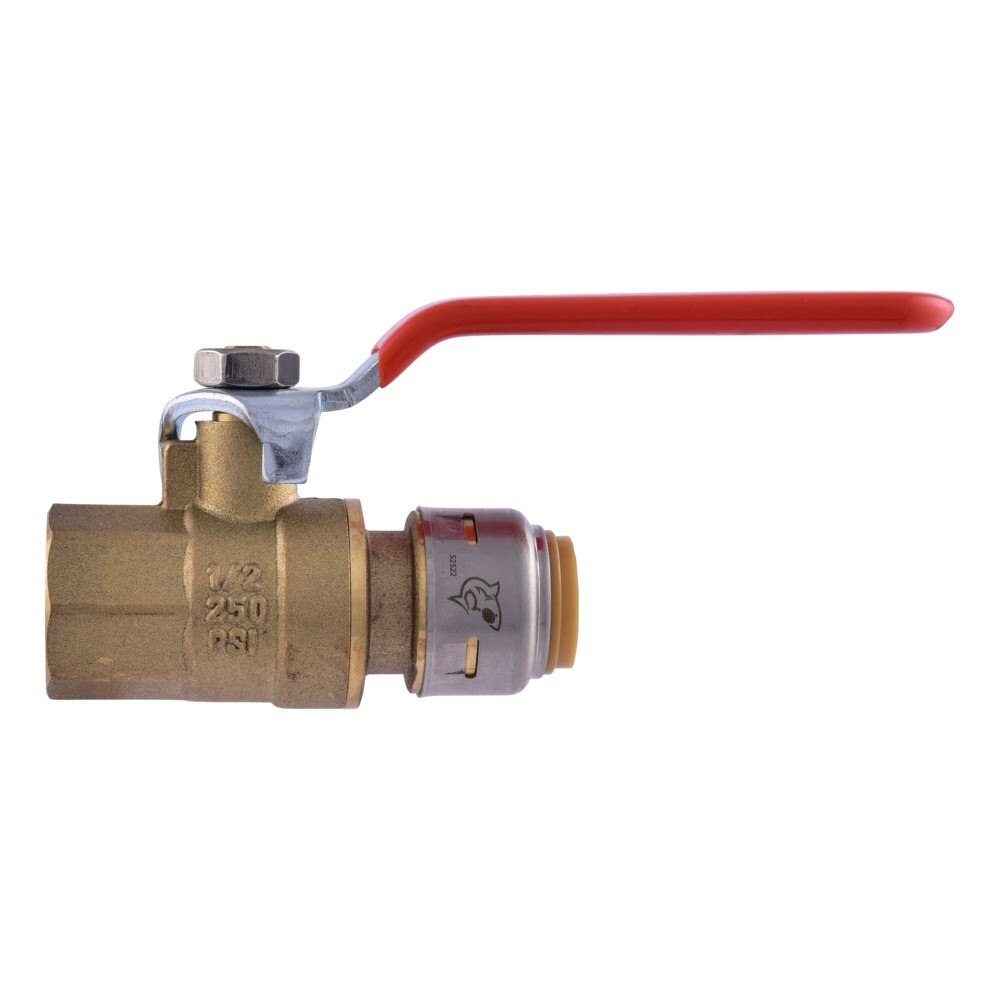 SharkBite UR22182 Half Inch x Half Inch FNPT Push to Connect Quarter Turn Ball Valve - 2