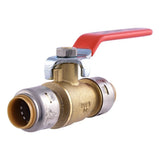 SharkBite UR22222 1/2 in x 1/2 in Max Brass Push-to-Connect Quarter-Turn Ball Valve