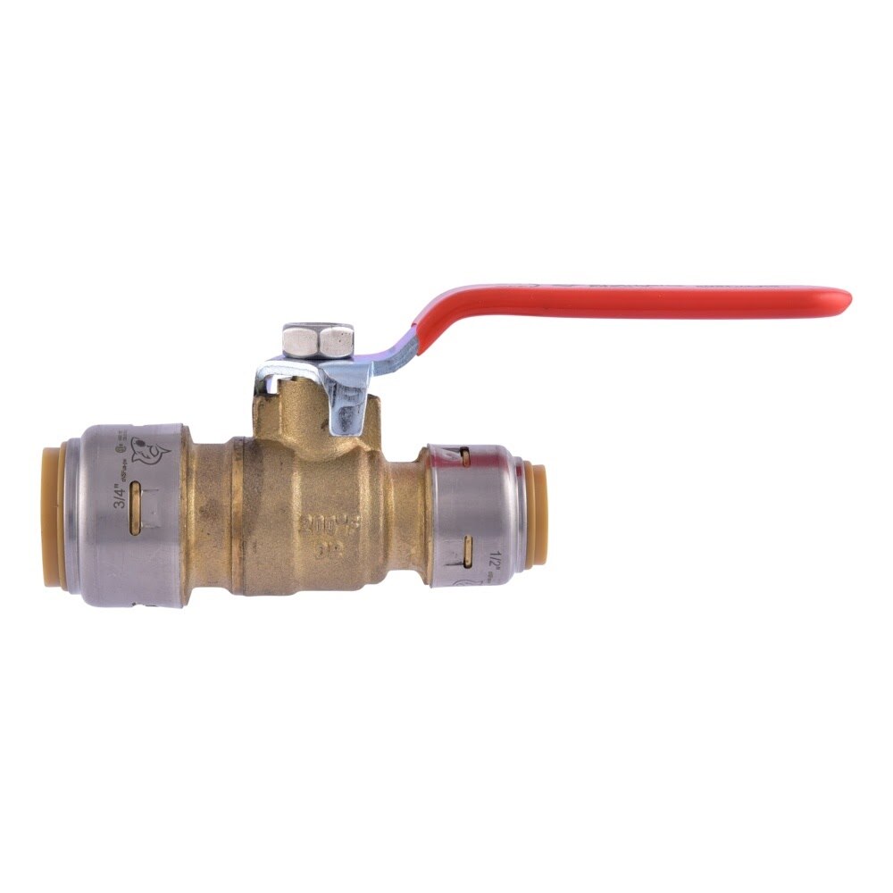SharkBite UR22973 3/4 in x 1/2 in Max Push-to-Connect Quarter-Turn Reducing Ball Valve - 2