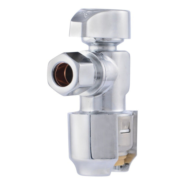 SharkBite UR23036 1/2 in. Push-to-Connect x 3/8 in. OD Compression Quarter Turn Angle Stop Valve