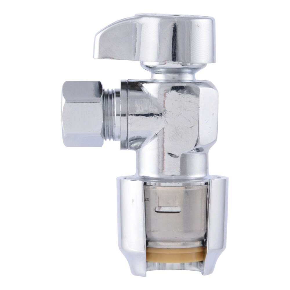 SharkBite UR23036 1/2 in. Push-to-Connect x 3/8 in. OD Compression Quarter Turn Angle Stop Valve - 2