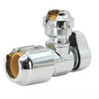 SharkBite UR23048 1/2 in. x 1/4 in. 3/8 in. OD Push to Connect Compression Angle Stop Valve
