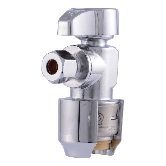 SharkBite UR23336 1/2 in. Push-to-Connect x 1/4 in. Compression Quarter-Turn Angle Stop Valve