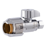 SharkBite UR23337 1/2 in Push to Connect x 1/4 in Compression Quarter Turn Straight Stop Valve