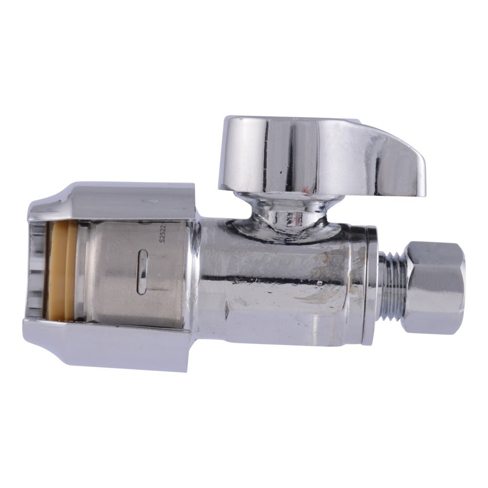 SharkBite UR23337 1/2 in Push to Connect x 1/4 in Compression Quarter Turn Straight Stop Valve - 2