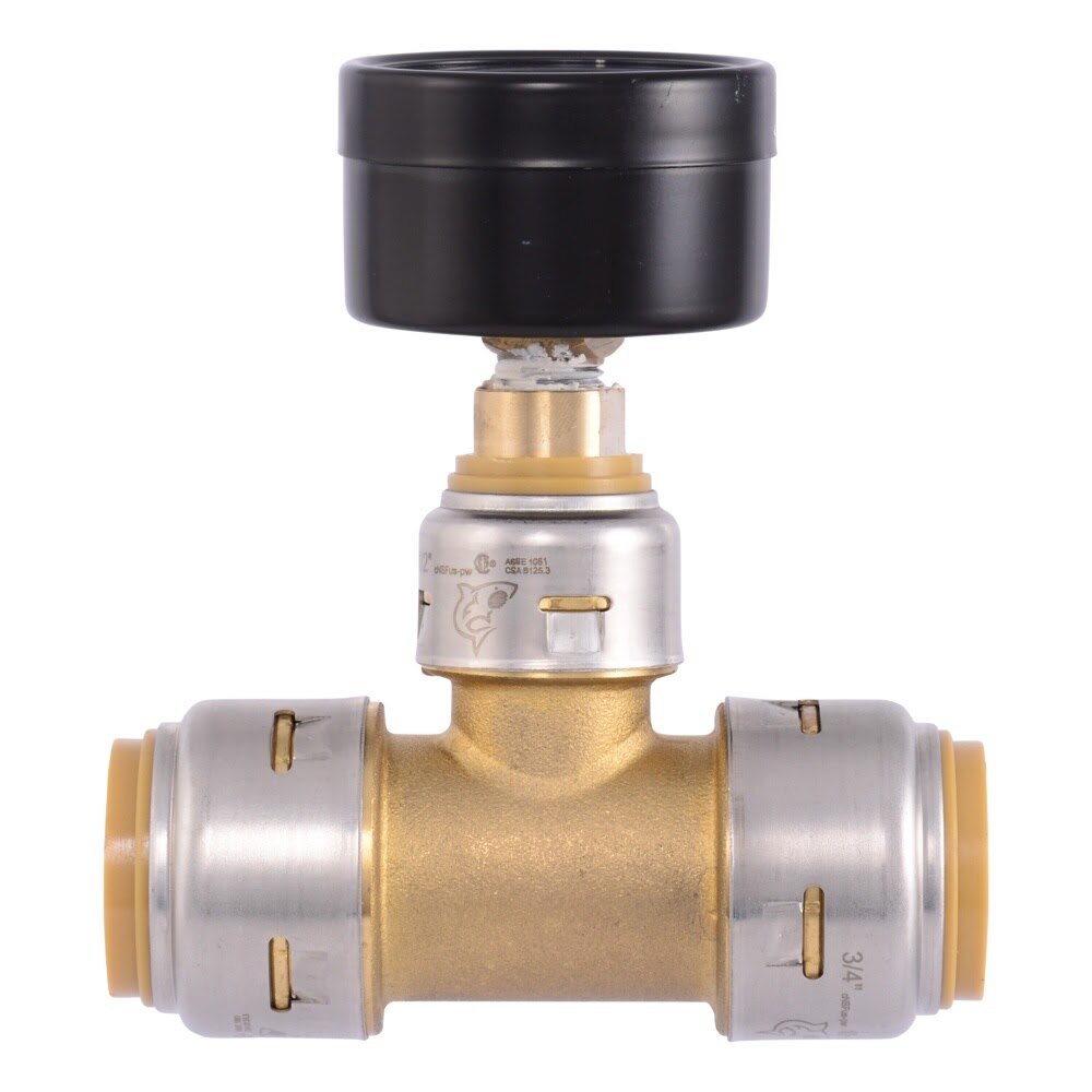 SharkBite UR24438 3/4 in. Lead-Free Push-to-Connect Pressure Gauge Assembly with Max Tee - 2