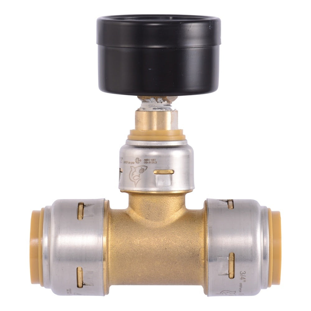 SharkBite UR24438 3/4 in. Lead-Free Push-to-Connect Pressure Gauge Assembly with Max Tee - 2
