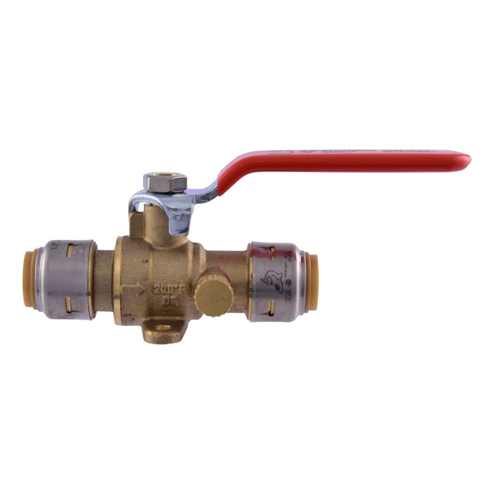 SharkBite UR24615 1/2 in. x 1/2 in. Max Push to Connect Ball Valve with Drain and Mounting Bracket - 2