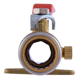 SharkBite UR24616 3/4 in. x 3/4 in. Max Brass Push-to-Connect Ball Valve with Drain and Bracket - 3